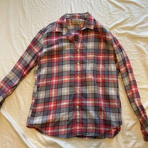 JCrew Men’s Flannel, Pink, Size Large